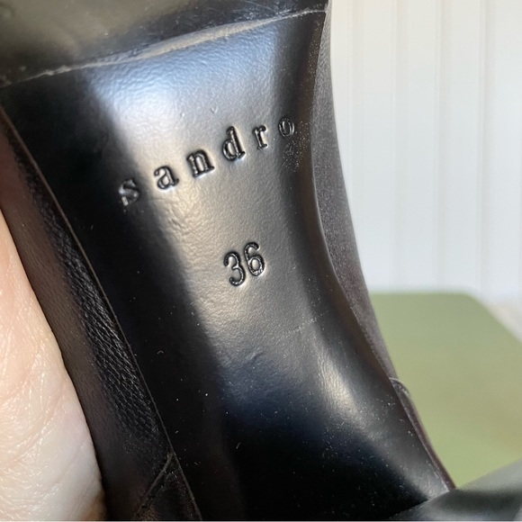 NWT Sandro SACHA Mid Calf Boots in Noir/Black - Picture 7 of 13